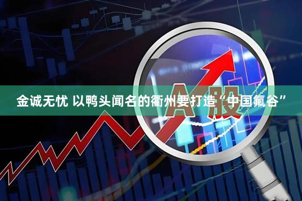 金诚无忧 以鸭头闻名的衢州要打造“中国氟谷”